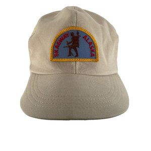 Vintage 80s Souvenir Skagway Alaska Patch Mesh Trucker Snapback Hat Hiking Hunt